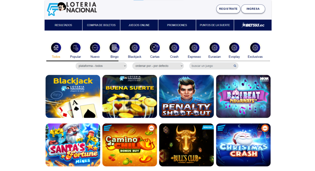 Lotería Nacional Juegos de tragamonedas